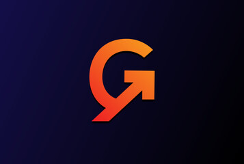 Modern Initial Letter G for Grow Growth Up Logo Design Vector