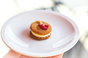 Cookie with Chantilly cream