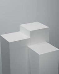 3d render: Podium in the form of cubes for items, products, goods for use in advertising