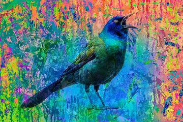 Fotobehang watercolor painting of a bird © reznik_val