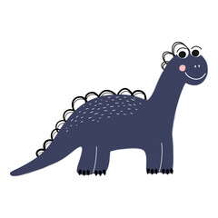 Obraz premium Cute cartoon dinosaur isolated on white background. Vector illustration.