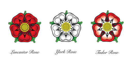 English Rose Emblem - obrazy, fototapety, plakaty