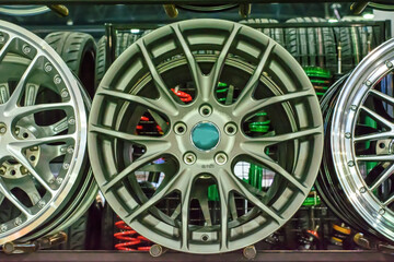 Fototapeta premium Magnesium alloy wheel or mag wheel or max wheels of car.