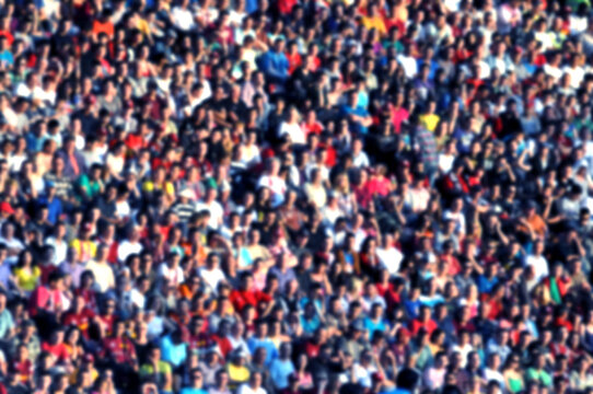 Blurred crowd of spectators in a stadium