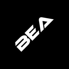 BEA letter logo design with black background in illustrator, vector logo modern alphabet font overlap style. calligraphy designs for logo, Poster, Invitation, etc.