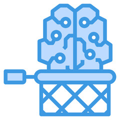 Artificial Intelligence blue outline icon