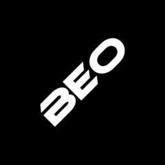 BEO letter logo design with black background in illustrator, vector logo modern alphabet font overlap style. calligraphy designs for logo, Poster, Invitation, etc.