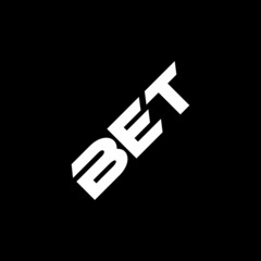 BET letter logo design with black background in illustrator, vector logo modern alphabet font overlap style. calligraphy designs for logo, Poster, Invitation, etc.
