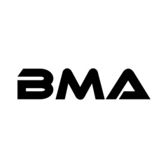 BMA letter logo design with white background in illustrator, vector logo modern alphabet font overlap style. calligraphy designs for logo, Poster, Invitation, etc.