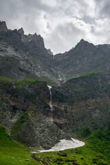 a waterfall in the Glarus Alps