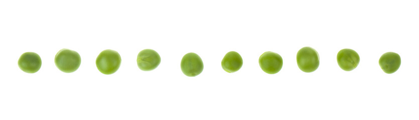 Green peas isolated on white background.