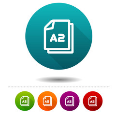 Paper size A2 icon. Document DIN symbol sign. Web Button.