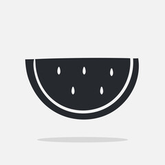 hand drawn watermelon icon Design Template. Illustration vector graphic. doodle watermelon black glyph style isolated on white background.Perfect for design elements for decorations, pattern