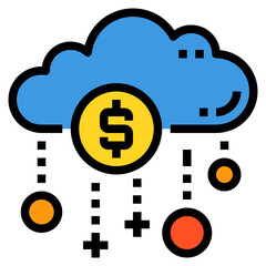 Cloud Computing filled outline icon