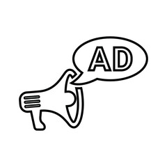 Advertisement line icon. Outline vector graphics.