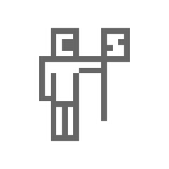 Cosmonaut flat icon. Pictogram for web. Line stroke. Isolated on white background. Vector eps10