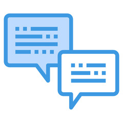 Chat blue outline icon