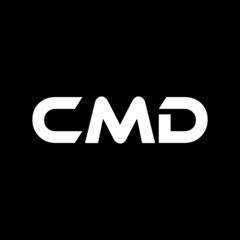 CMD letter logo design with black background in illustrator, vector logo modern alphabet font overlap style. calligraphy designs for logo, Poster, Invitation, etc.