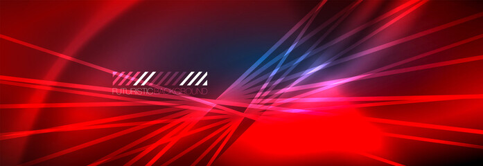 Fototapeta premium Neon dynamic beams vector abstract wallpaper background. Wallpaper background, design templates for business or technology presentations, internet posters or web brochure covers