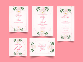 Elegant wedding stationery set. 