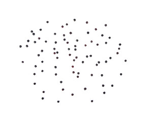 black quinoa isolated on white background. top view