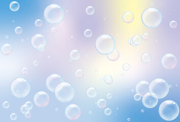 しゃぼん玉とグラデーションの背景