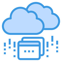 Cloud blue outline icon