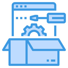 Configuration blue outline icon