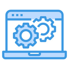 Web Development blue outline icon