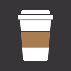 coffee cup icon on grey background
