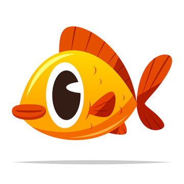 recommend clip art: Cute cartoon goldfish vector isolated illustration