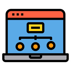 Site Map filled outline icon