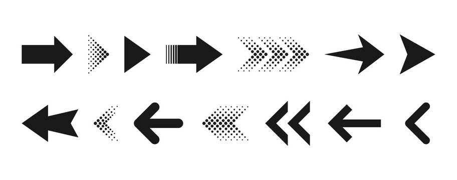 Arrow icon. Isolated set of vector arrows