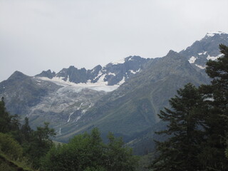 mountains and clouds