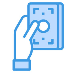 Cash blue outline icon