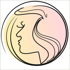 lady beautifull clup icon line.