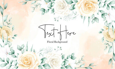 Elegant watercolor floral frame background template