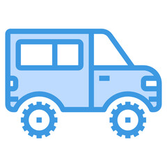 Jeep blue outline icon