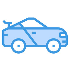 Racing Car blue outline icon