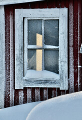 Snowy frosty window