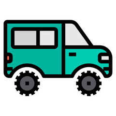 Jeep filled outline icon