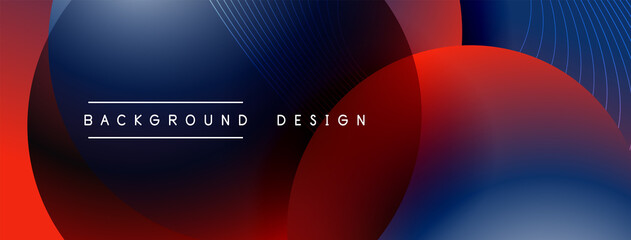 Gradient circles with shadows. Vector techno abstract background. Modern overlapping forms wallpaper background, design template