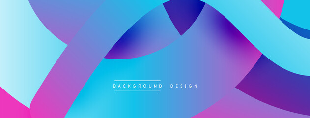 Abstract overlapping lines and circles geometric background with gradient colors