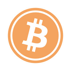 Bitcoin icon cryptocurrency sign payment symbol. Vector high quality official orange logo isolated on white background
