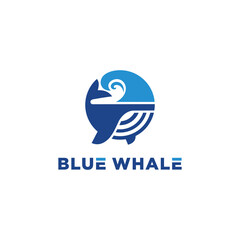 Whale fish illustration vector design plus the blue color represents the ocean accent