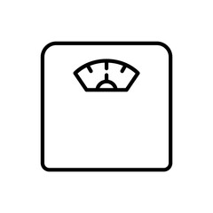 Weight scale line icon. Body mass index. Weight measurement at home. Bathroom floor scale. Fitness and healthy lifestyle concept. Obesity and overweight prevention. Vector illustration, flat, clip art