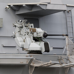 ANTIAIRCRAFT CANNON - An artillery position on deck the Italian guidet missile frigate 