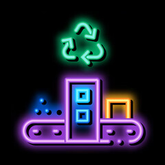 start of industry neon light sign vector. Glowing bright icon start of industry sign. transparent symbol illustration
