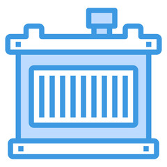 Radiator blue outline icon