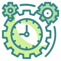 time management blue line icon